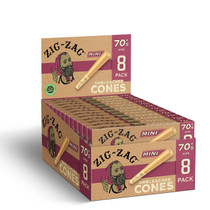 Zig Zag - Paper Cones - 70's Unbleached (8ct) - Display of 18 (MSRP $3.00ea)
