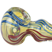 5" Silver Fumed Line Work Spoon Hand Pipe - 2 Pack (MSRP $50.00ea)