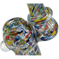 7" HIgh Grade Assorted Frit Latticino Bubbler Hand Pipe (MSRP $60.00)