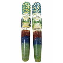 7" Silver Fumed Rake Wave Work Steamroller Hand Pipe - 2 Pack (MSRP $60.00ea)