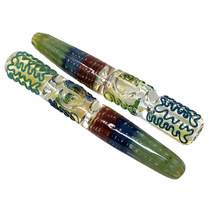 7" Silver Fumed Rake Wave Work Steamroller Hand Pipe - 2 Pack (MSRP $60.00ea)