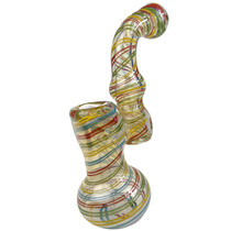 7" Silver Fumed Rasta Spiral Bubbler Hand Pipe (MSRP $50.00)