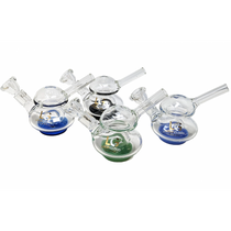 Loud Cloud Glass - 6" Color Trim Kettle Shape Mini Rig Water Pipe - with 14M Bowl & Banger (MSRP $75.00)