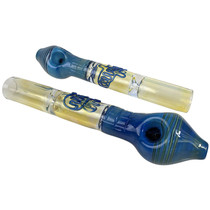 8" Silver Fumed Pinched Double Bowl Steamroller Hand Pipe - 2 Pack (MSRP $60.00ea)