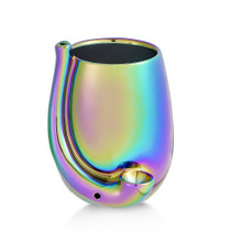 Novelty Iridescent Stemless Wine Glass Hand Pipe (MSRP $25.00)