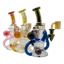 Cheech Glass - 8" Fumed Huncho Banger Hanger Water Pipe - with 14M Bowl (MSRP $120.00)