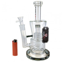 Chill Glass - 10" Color Trim Matrix Circle Perc Water Pipe - with 18M Bowl (MSRP $100.00)