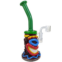 10" Clay Tiki Smile Water Pipe - with 14M Banger (MSRP $50.00)