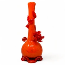 High Point Glass - 14" Blooming Beauty Ripple Base Soft Glass Water Pipe - with 14M Bowl (MSRP $80.00)