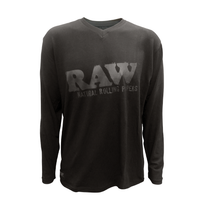  RAW® - Long Sleeve Black V-Neck Shirt (MSRP $30.00)