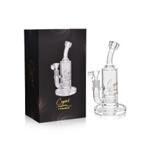 High Point Glass - Crystal Series 9.5" Slit Bucket Straight Water Pipe Box Set - with 14M Bowl (MSRP $100.00)