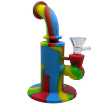 6.3" Silicone Mixed Color Banger Hanger Water Pipe - with 14M Bowl (MSRP $30.00)