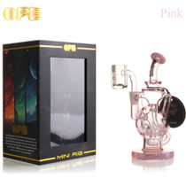 On Point Glass - Mini Rig Series - 6" Curvalicious Recycler Water Pipe - with 14M Banger (MSRP $60.00)