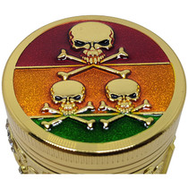 1.6" 4Part Zinc Alloy Skull Trio Grinder - Gold (MSRP $12.00)