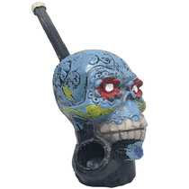 Resin Sugar Skull Hand Pipe (MSRP $12.00)