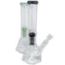 Loud Cloud Glass - 14" Color Trim Tree Perc Beaker Water Pipe - with 14M Bowl (MSRP $100.00)
