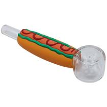 4" Silicone Hot Dog Hand Pipe (MSRP $12.00)