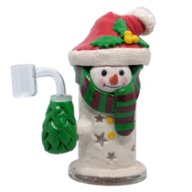 6.7" Clay XMAS Snowman Water Pipe - with 14M Banger (MSRP $25.00)