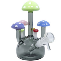 6" Mushroom Design Beaker Water Pipe - with 14M Bowl & 4mm Banger (MSRP $60.00)