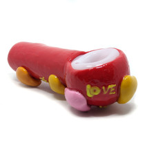 5" Valentine Hearts Spoon Hand Pipe - Red (MSRP $30.00)