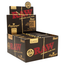 RAW® - Black Connoisseur Rolling Papers King Size Slim (32ct) - Display of 24 (MSRP $3.00ea)