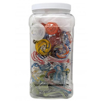 Mini Assorted Swirl Ribbon Bubbler Hand Pipe - 20ct Jar (MSRP $6.00ea)