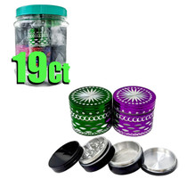 42mm 4 Part Assorted Metal Grinders - 19ct Jar (MSRP $10.00ea)