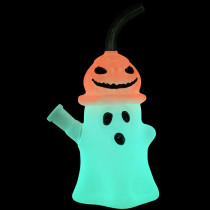 8" Glow in the Dark Pumpkin Ghost Rig Water Pipe - with 14M Banger (MSRP $40.00)