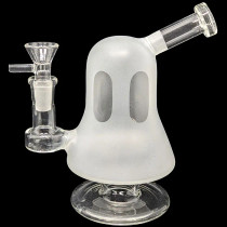 7" Glow in the Dark Ghost Rig Water Pipe - with 14M Bowl (MSRP $60.00)