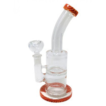 8" Assorted Color Honeycomb Twisted Rim Water Pipe - with 14M Bowl (MSRP $30.00)