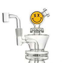 Goody Glass - 4.5" Big Face Mini Rig Water Pipe - 4 Piece Kit (MSRP $80.00)