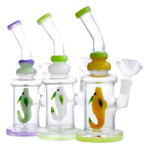 8" Fish Perc Water Pipe - with 14M Bowl (MSRP $25.00)