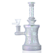 On Point Glass - 7.5" Sandblasted Gaming Icons Water Pipe - with 14M Bowl (MSRP $40.00)