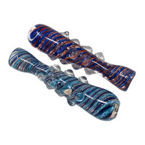 3.5" Spiral Line Multi Marble Chillum Hand Pipe - 2 Pack (MSRP $10.00ea)