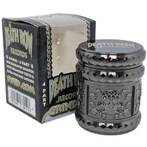 Death Row Records - 1.7" 4 Part Zinc Gem Cut Skull Grinder - Gun Metal (MSRP $15.00)