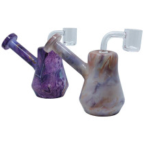 5" Assorted Stone Color Bubbler Water Pipe - with 14M Banger (MSRP $40.00)