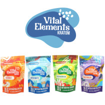 Kratom Extract Powder Capsules by Vital Elements 90ct *Drop Ship* (MSRP $10.99)