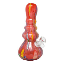 9" Multi Bubble Color Assorted Soft Glass Water Pipe - with 14M Bowl (MSRP $25.00)