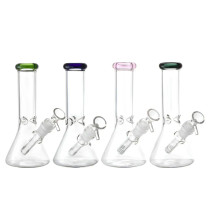 8" Color Trim Beaker Water Pipe - with 14M Bowl & 4mm Banger (MSRP $25.00)