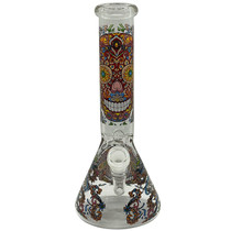 10" Flower Decal Beaker Water Pipe - with 14M Bowl & 4mm Banger (MSRP $30.00)