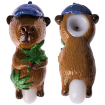5.7" Clay Capybara Hat Hand Pipe (MSRP $20.00)