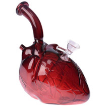 6.7" Real Heart Shaped Water Pipe - with 14M Bowl & 4mm Banger (MSRP $35.00)