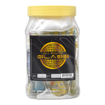 3.5" Gold Fumed Spiral Art Chillum Hand Pipe - 30ct Jar (MSRP $5.00ea)