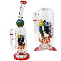 BIIGO - 14" Spiked Mushroom Perc Water Pipe - with 14M Bowl (MSRP $140.00)