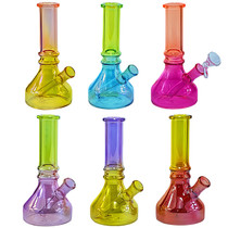 6" Assorted Dual Color Electro Plated Beaker Water Pipe - with 14M Bowl (MSRP $30.00)