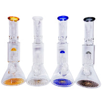 13" 5mm Assorted Tree Perc Beaker Water Pipe - with 14M Bowl & 4mm Banger (MSRP $70.00)