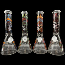 10" Assorted Tribal Decal Beaker Water Pipe - with 14M Bowl (MSRP $35.00)