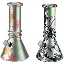 6" Soda Lime Mini Beaker GOR Water Pipe - Metallic Print (MSRP $15.00)