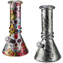 6" Soda Lime Mini Beaker GOR Water Pipe - Metallic Print 2 (MSRP $15.00)