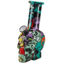 6" Soda Lime Mini Skull GOR Water Pipe - Water Transfer Print (MSRP $15.00)